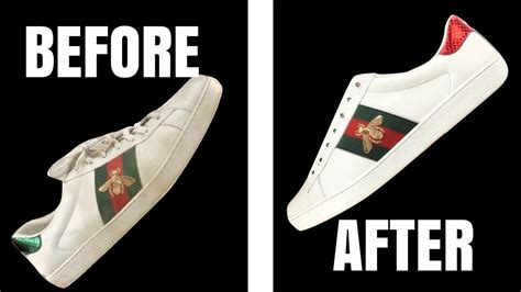 how to clean my gucci sneakers|gucci ace white leather shoes.